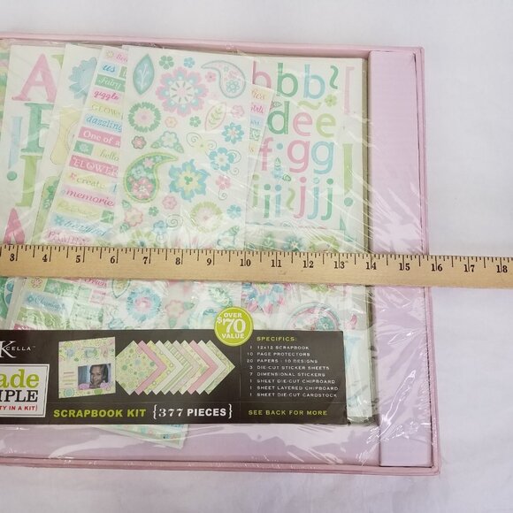 Marcella by K Scrapbook "Bon Bon" 12x12 Mega Kit Album Stickers Paper 377 Pieces - Picture 7 of 11
